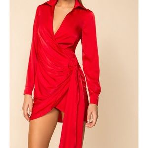 Sophia draped long sleeve dress